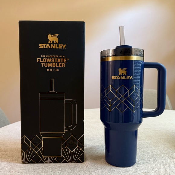 Stanley Other - Stanley Navy and Gold Flowstate Tumbler with Straw 40 oz